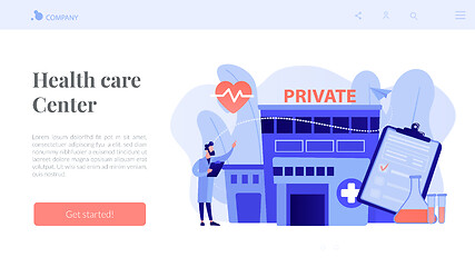 Image showing Private healthcare concept landing page.