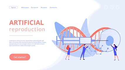 Image showing Artificial reproduction concept landing page.