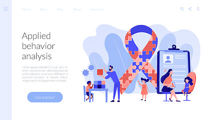 Image showing Autism therapy concept landing page