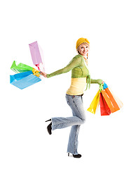 Image showing Shopping caucasian girl