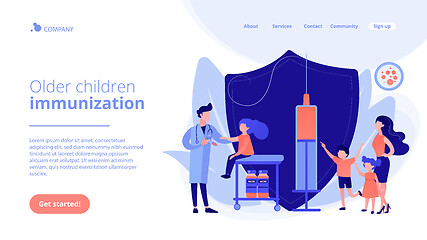 Image showing Vaccination of preteens and teens concept landing page.