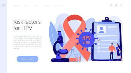 Image showing Risk factors for HPV concept landing pageation