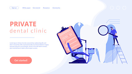 Image showing Private dentistry concept landing page.