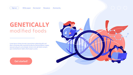 Image showing Genetically modified foods concept landing page.