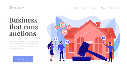 Image showing Auction house concept landing page.