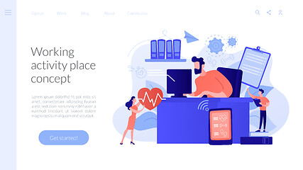 Image showing Health-focused IOT desks concept landing page.