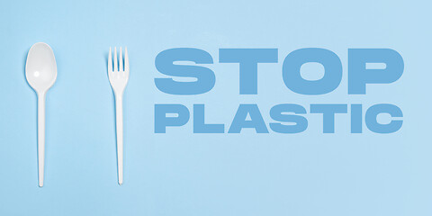 Image showing Eco-friendly life - polymers, plastics things that can be replaced by organic analogues. Stop plastic.