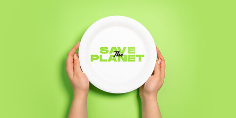Image showing Eco-friendly life - organic made kitchenware in compare with polymers, plastics analogues. Save the planet.