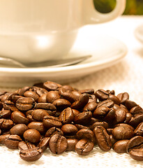 Image showing Roasted Coffee Bean Means Hot Drink And Aromatic 