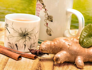 Image showing Chinese Ginger Tea Represents Herbal Refreshment And Teas 