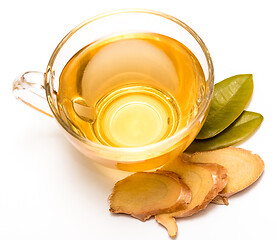 Image showing Healthy Ginger Tea Indicates Teacup Fresh And Herbal 