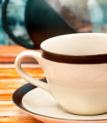 Image showing Green Tea Cup Means Restaurant Restaurants And Fresh 