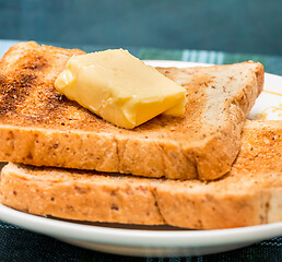 Image showing Butter Toast Slices Represents Coffee Break And Bread 