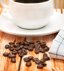 Image showing Fresh Coffee Beverage Means Barista Cafeteria And Caffeine 