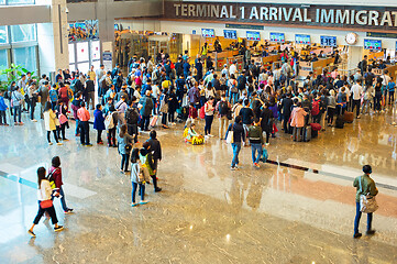 Image showing Waiting in queue airport immigration