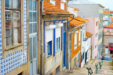 Image showing Porto traditional tiled street, Portugal