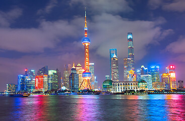 Image showing Night skyline of Shanghai. China