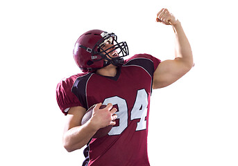 Image showing american football player celebrating touchdown