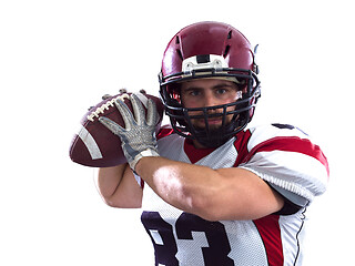 Image showing american football player throwing ball