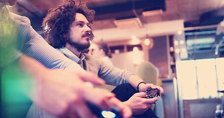 Image showing Office Workers Playing computer games