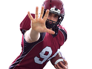 Image showing American football player pointing