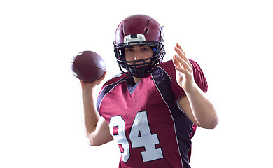 Image showing american football player throwing ball