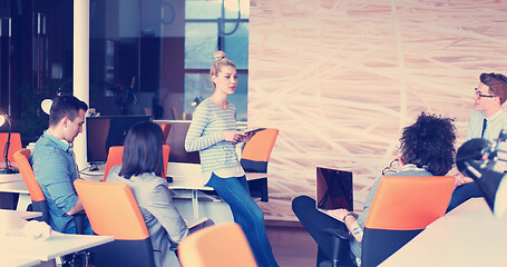 Image showing Startup Business Team At A Meeting at modern office building