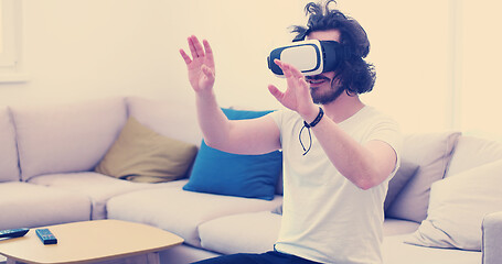 Image showing man using VR-headset glasses of virtual reality