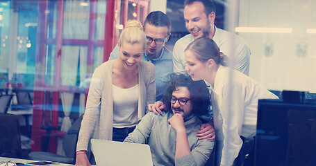 Image showing Startup Business Team At A Meeting at modern office building