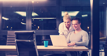 Image showing young designers in the night office