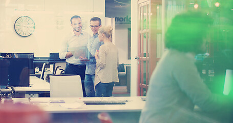 Image showing Startup Business Team At A Meeting at modern office building