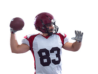 Image showing american football player throwing ball