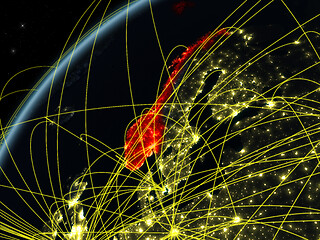 Image showing Norway on Earth with network