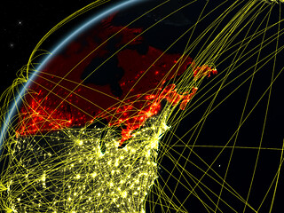 Image showing Canada on Earth with network