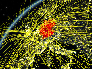 Image showing Germany on Earth with network