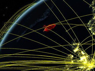 Image showing Iceland on Earth with network