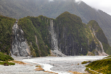 Image showing Riverbed of the Franz Josef Glacier, New Zealand