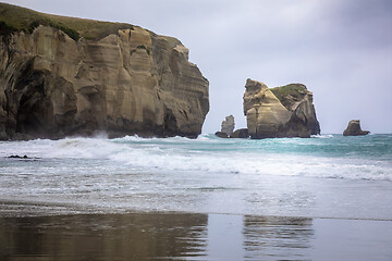 Image showing Tunnel Beach New Zealand