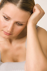 Image showing young beautiful sad woman