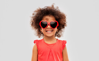 Image showing african ameican girl in heart shaped sunglasses