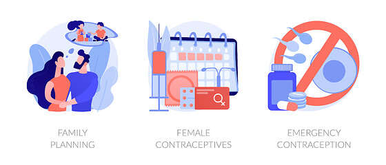 Image showing Family planning and birth control vector concept metaphors.