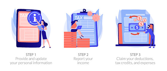 Image showing Tax accounting process flowchart vector concept metaphors