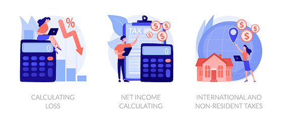 Image showing Financial loss and income vector concept metaphors