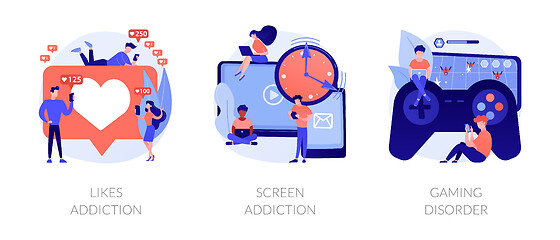 Image showing Technology addiction vector concept metaphor.