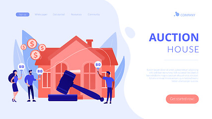 Image showing Auction house concept landing page.