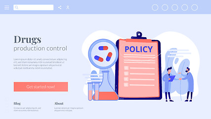 Image showing Pharmaceutical policy concept landing page.