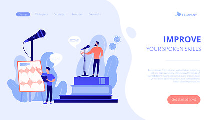 Image showing Voice and speech training concept landing page