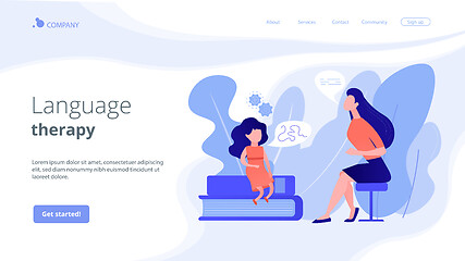 Image showing Speech therapy concept landing page