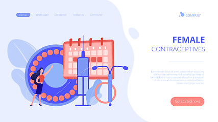 Image showing Female contraceptives concept landing page.