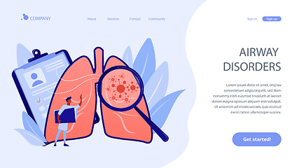 Image showing Lung cancer concept landing page.